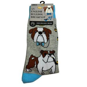 Pawty Animal An English Bulldog Breakfasy Unisex Crew‎ Socks - One Size